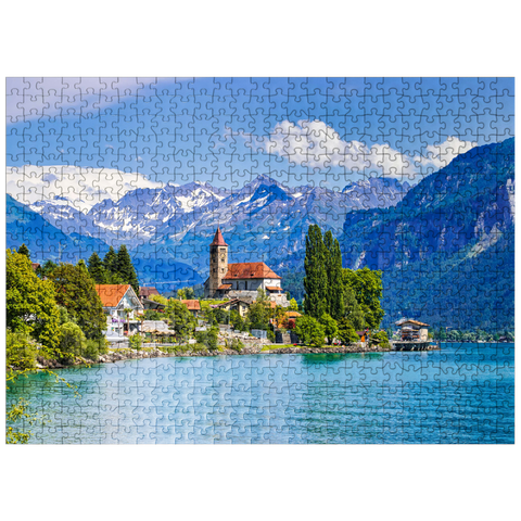 puzzleplate Town of Brienz on Lake Brienz near Interlaken, Switzerland 500 Jigsaw Puzzle