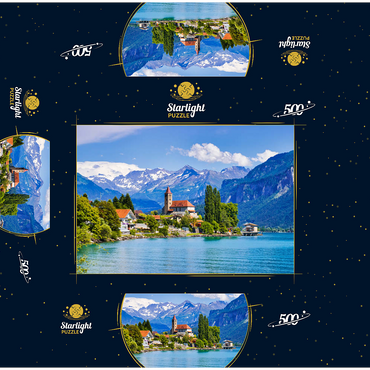 Town of Brienz on Lake Brienz near Interlaken, Switzerland 500 Jigsaw Puzzle box 3D Modell