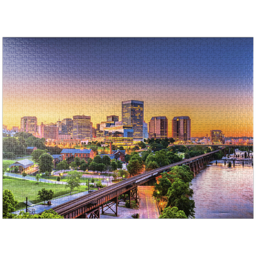 puzzleplate Richmond, Virginia, USA, downtown skyline by the river at dusk 1000 Jigsaw Puzzle