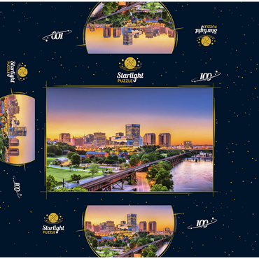 Richmond, Virginia, USA, downtown skyline by the river at dusk 100 Jigsaw Puzzle box 3D Modell