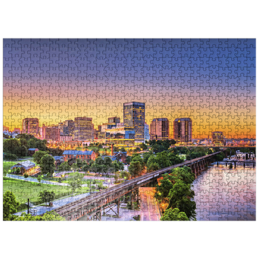puzzleplate Richmond, Virginia, USA, downtown skyline by the river at dusk 500 Jigsaw Puzzle