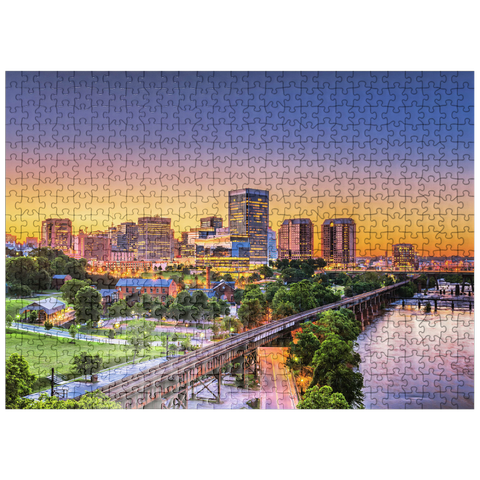 puzzleplate Richmond, Virginia, USA, downtown skyline by the river at dusk 500 Jigsaw Puzzle