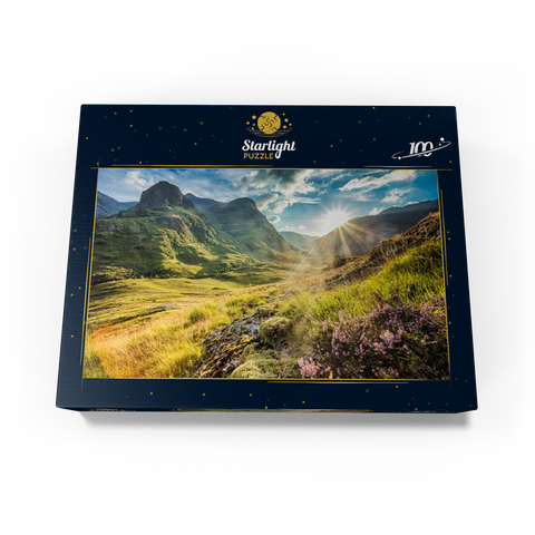Valley view below the mountains of Glencoe, Lochaber, Highlands, Scotland 100 Jigsaw Puzzle box view1