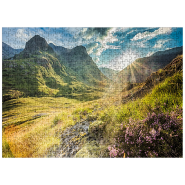 puzzleplate Valley view below the mountains of Glencoe, Lochaber, Highlands, Scotland 500 Jigsaw Puzzle