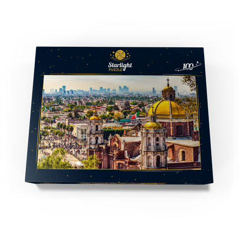Domes of the old basilica and cityscape of Mexico City 100 Jigsaw Puzzle box view1