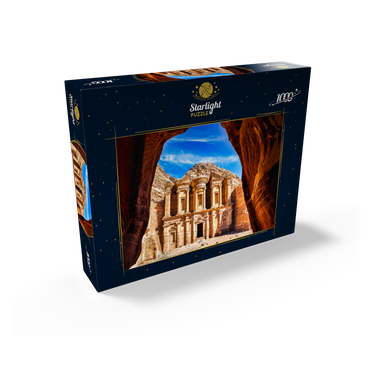 Breathtaking view from a cave of Ad Deir Monastery in the ancient city of Petra, Jordan. 1000 Jigsaw Puzzle box view1