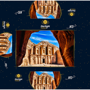 Breathtaking view from a cave of Ad Deir Monastery in the ancient city of Petra, Jordan. 100 Jigsaw Puzzle box 3D Modell