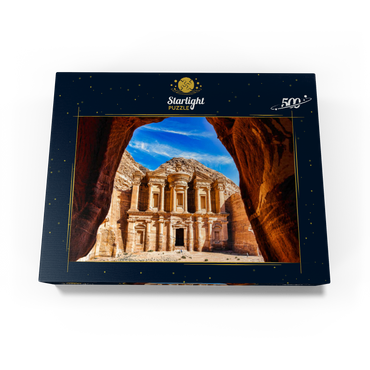 Breathtaking view from a cave of Ad Deir Monastery in the ancient city of Petra, Jordan. 500 Jigsaw Puzzle box view1