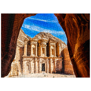 puzzleplate Breathtaking view from a cave of Ad Deir Monastery in the ancient city of Petra, Jordan. 500 Jigsaw Puzzle