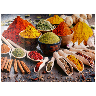 puzzleplate A variety of spices and herbs on the kitchen table 1000 Jigsaw Puzzle