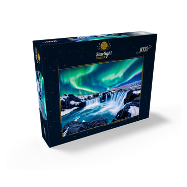 Northern lights over Godafoss waterfall in Iceland 1000 Jigsaw Puzzle box view1