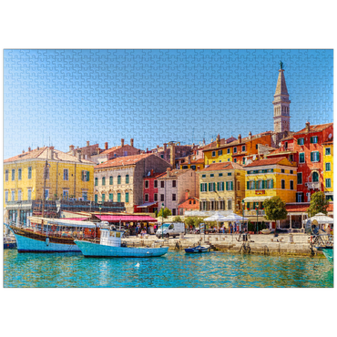 puzzleplate Colorful Rovinj in Istria with boats in harbor, Croatia 1000 Jigsaw Puzzle