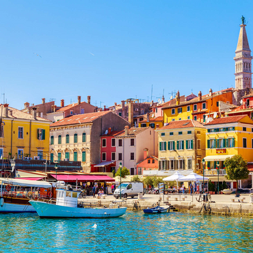 Colorful Rovinj in Istria with boats in harbor, Croatia 1000 Jigsaw Puzzle 3D Modell
