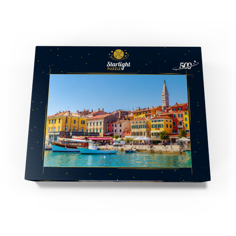 Colorful Rovinj in Istria with boats in harbor, Croatia 500 Jigsaw Puzzle box view1