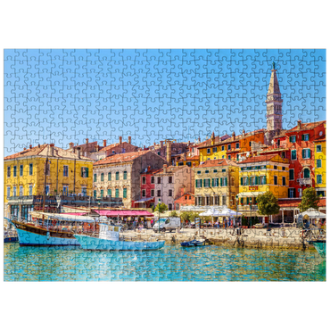 puzzleplate Colorful Rovinj in Istria with boats in harbor, Croatia 500 Jigsaw Puzzle