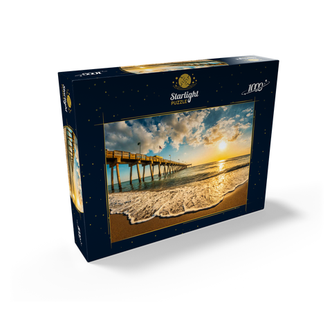 Late afternoon sun over Gulf of Mexico, Venice Fishing Pier, Florida 1000 Jigsaw Puzzle box view1