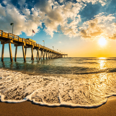 Late afternoon sun over Gulf of Mexico, Venice Fishing Pier, Florida 1000 Jigsaw Puzzle 3D Modell