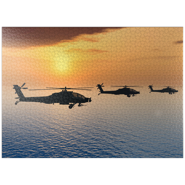 puzzleplate Apache helicopter over the sea 1000 Jigsaw Puzzle