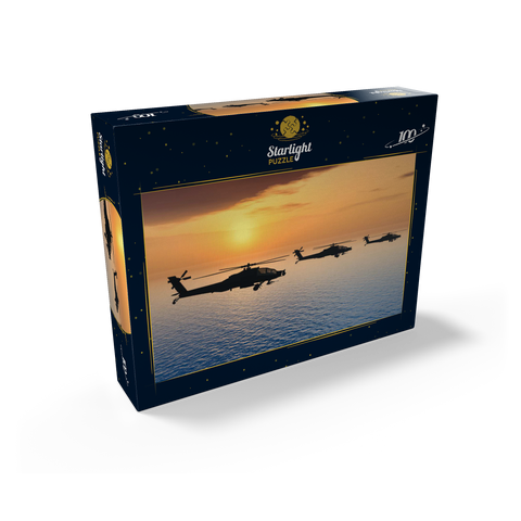 Apache helicopter over the sea 100 Jigsaw Puzzle box view1
