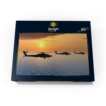 Apache helicopter over the sea 100 Jigsaw Puzzle box view1