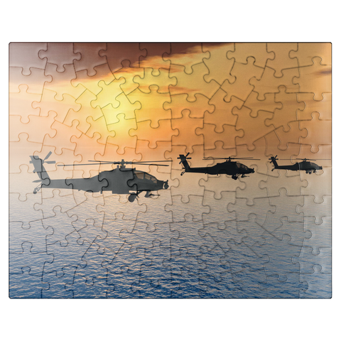 puzzleplate Apache helicopter over the sea 100 Jigsaw Puzzle