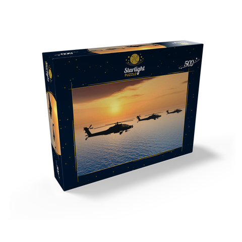 Apache helicopter over the sea 500 Jigsaw Puzzle box view1