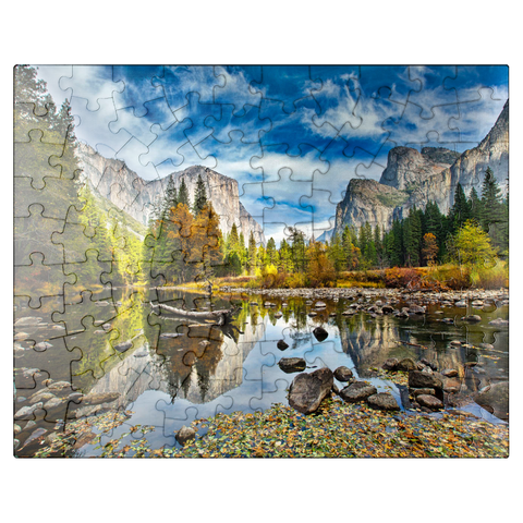 puzzleplate El Capitan and Merced River in autumn, California, USA 100 Jigsaw Puzzle