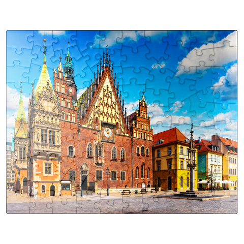 puzzleplate The old city hall building on the market square in the old town of Wroclaw, Poland 100 Jigsaw Puzzle