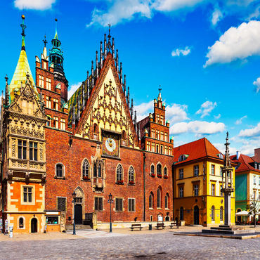 The old city hall building on the market square in the old town of Wroclaw, Poland 100 Jigsaw Puzzle 3D Modell