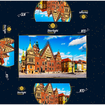 The old city hall building on the market square in the old town of Wroclaw, Poland 100 Jigsaw Puzzle box 3D Modell