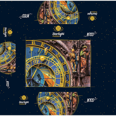 Detail of the Prague Astronomical Clock (Orloj), Prague 1000 Jigsaw Puzzle box 3D Modell