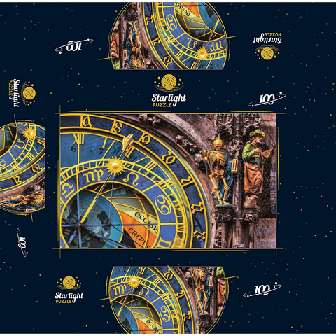 Detail of the Prague Astronomical Clock (Orloj), Prague 100 Jigsaw Puzzle box 3D Modell