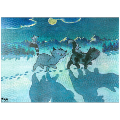 puzzleplate Jacob the cat - At night all cats are gray! 1000 Jigsaw Puzzle