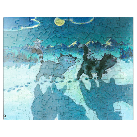 puzzleplate Jacob the cat - At night all cats are gray! 100 Jigsaw Puzzle