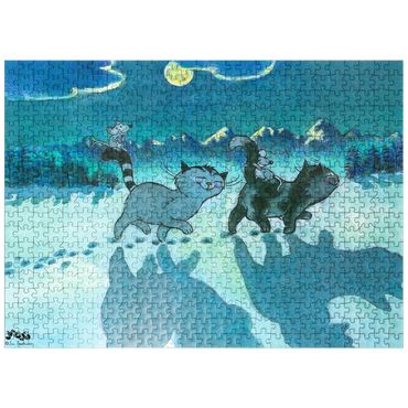 puzzleplate Jacob the cat - At night all cats are gray! 500 Jigsaw Puzzle