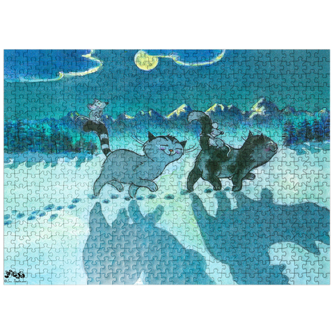 puzzleplate Jacob the cat - At night all cats are gray! 500 Jigsaw Puzzle