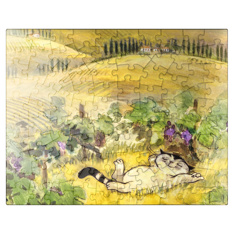 puzzleplate Jacob the cat - a break is a must! 100 Jigsaw Puzzle