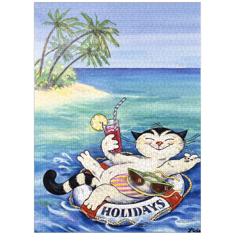 puzzleplate Jacob the cat - Happy vacations! 1000 Jigsaw Puzzle