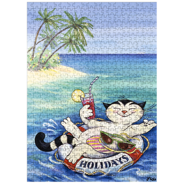 puzzleplate Jacob the cat - Happy vacations! 500 Jigsaw Puzzle