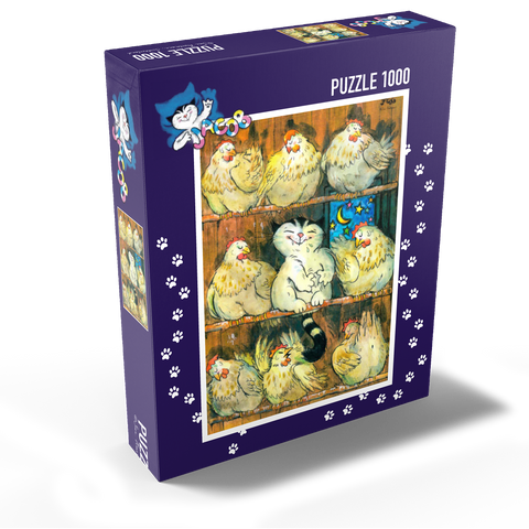 Jacob the cat - I'm going to sleep with the chickens! 1000 Jigsaw Puzzle box view1