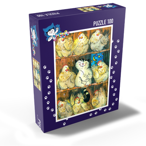 Jacob the cat - I'm going to sleep with the chickens! 100 Jigsaw Puzzle box view1