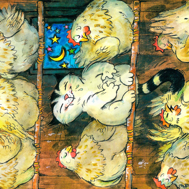 Jacob the cat - I'm going to sleep with the chickens! 500 Jigsaw Puzzle 3D Modell