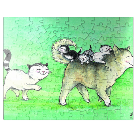 puzzleplate Jacob the cat - Came to the dog 100 Jigsaw Puzzle