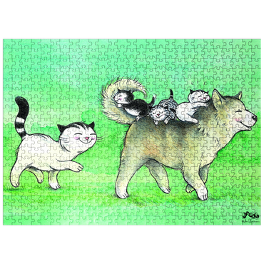 puzzleplate Jacob the cat - Came to the dog 500 Jigsaw Puzzle