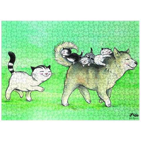 puzzleplate Jacob the cat - Came to the dog 500 Jigsaw Puzzle