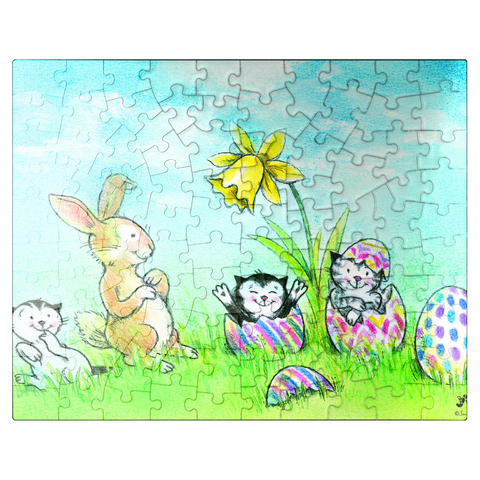 puzzleplate Kater Jacob - The Easter Bunny is here! 100 Jigsaw Puzzle