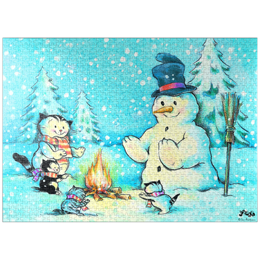puzzleplate Jacob the cat - The snowman 1000 Jigsaw Puzzle