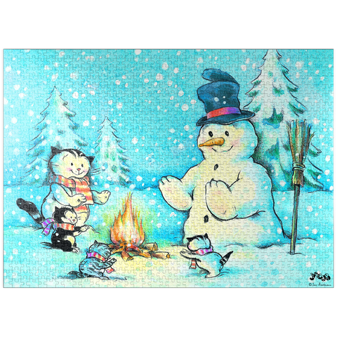 puzzleplate Jacob the cat - The snowman 1000 Jigsaw Puzzle