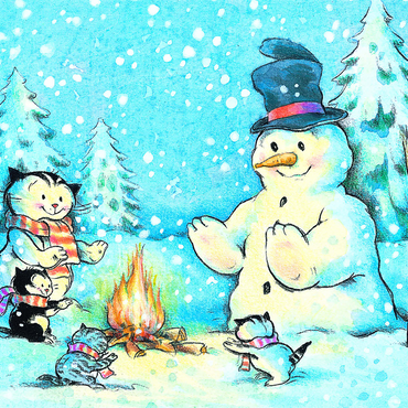 Jacob the cat - The snowman 1000 Jigsaw Puzzle 3D Modell