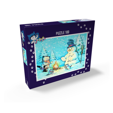 Jacob the cat - The snowman 100 Jigsaw Puzzle box view1